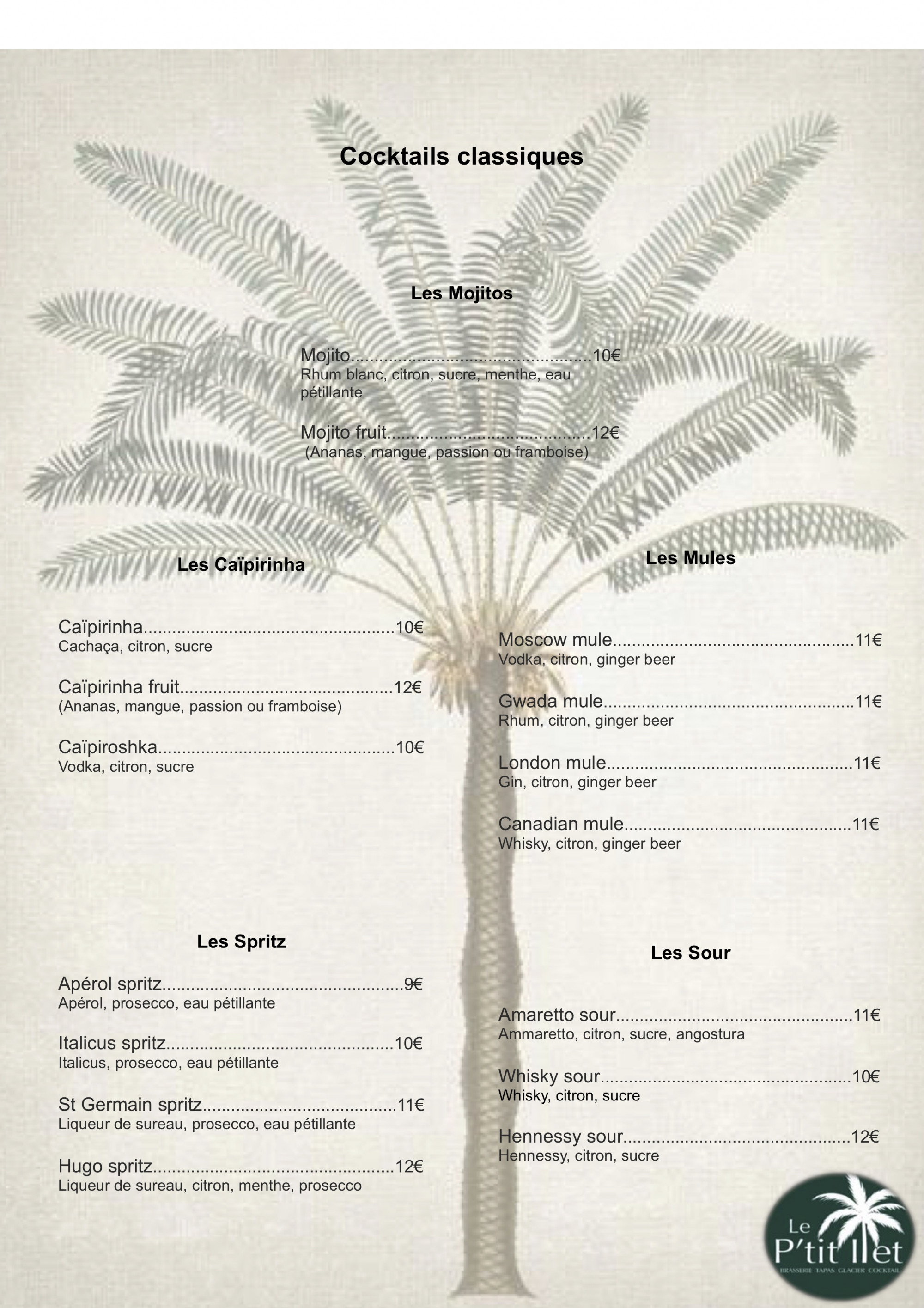 Les coktails classiques